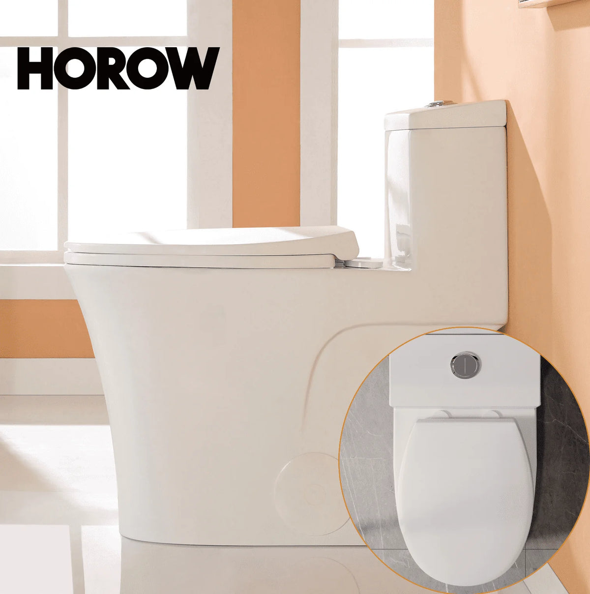 Elongated One Piece Toilet with Comfort Chair Seat, Dual Flush, White L61805