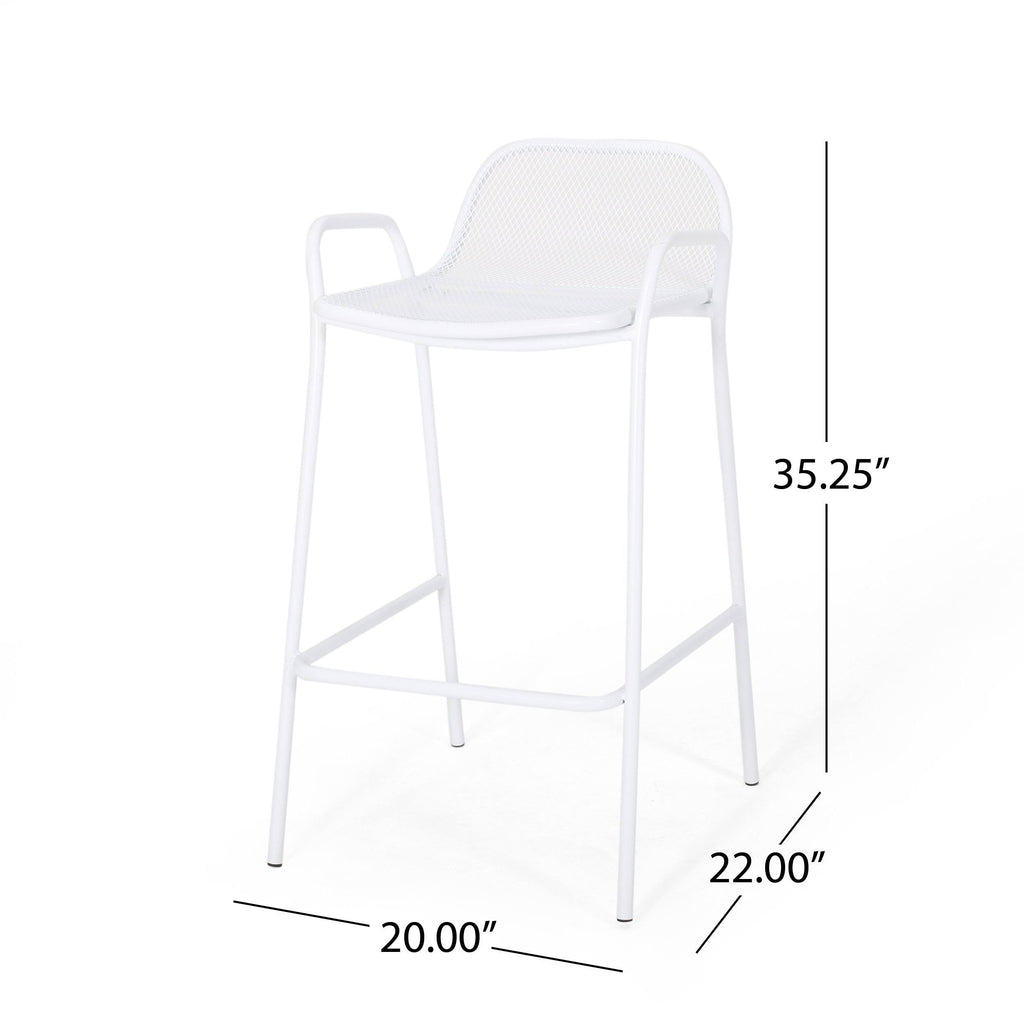 Matte Black Iron Barstool Set of 2 E996