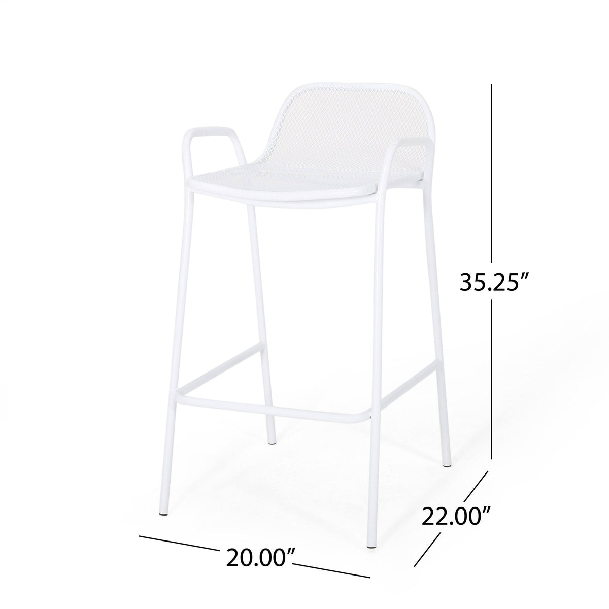 Matte Black Iron Barstool Set of 2 E996