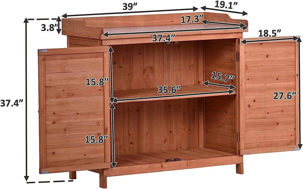 Waterproof Wooden Outdoor Storage Shed with Floor and Shelves L551