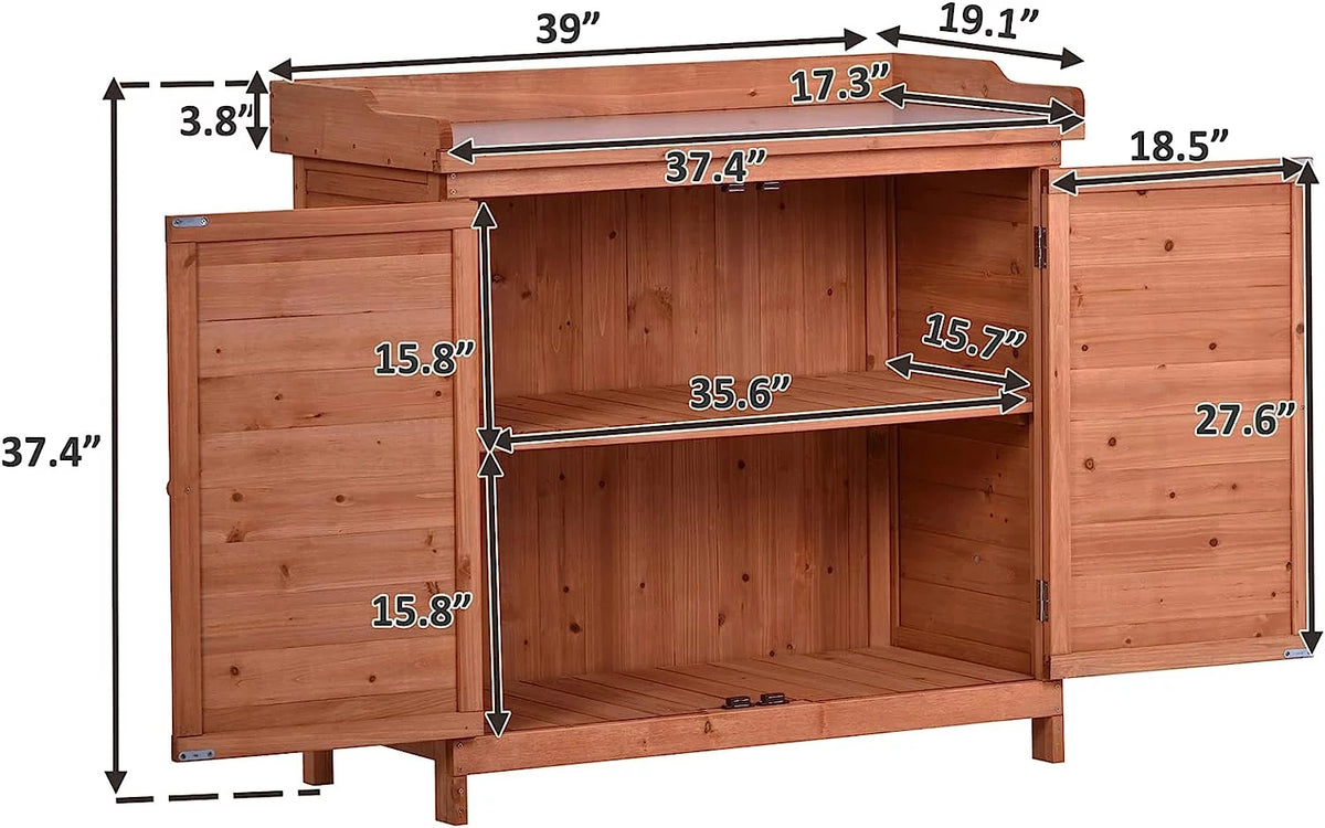 Waterproof Wooden Outdoor Storage Shed with Floor and Shelves L551