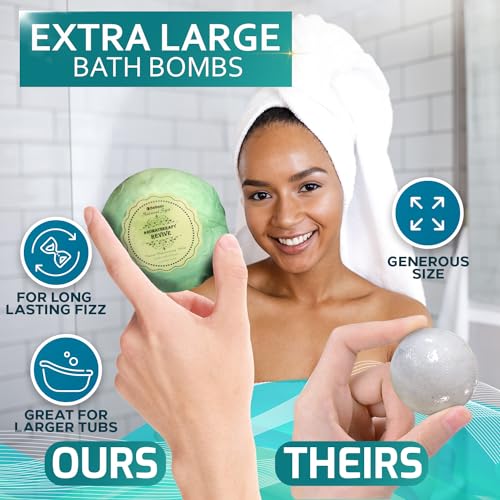 6 XXL Bath Bombs Gift Set with Dead Sea Salt Cocoa and Shea Essential Oils I76836