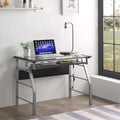 Metal and Glass Top Computer Desk H169