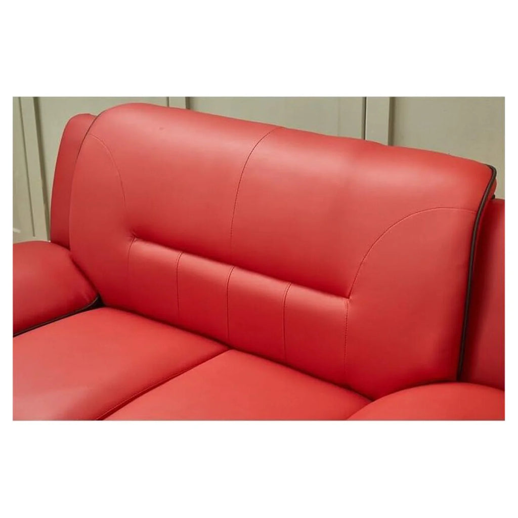 Black Red Faux Leather Loveseat T956690