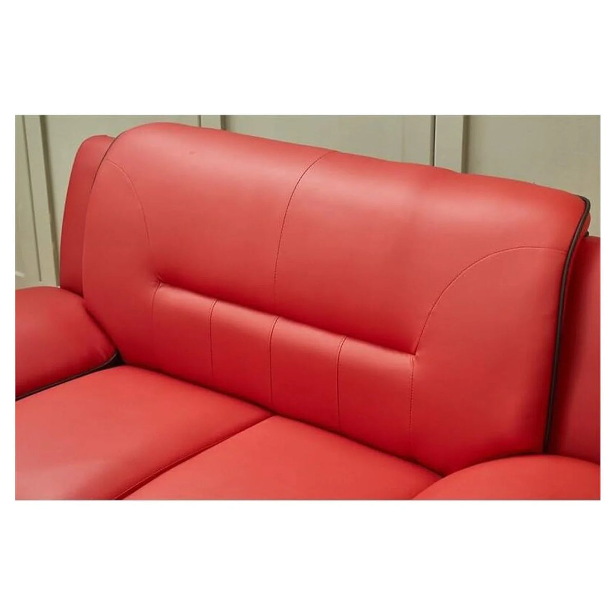 Black Red Faux Leather Loveseat T956690