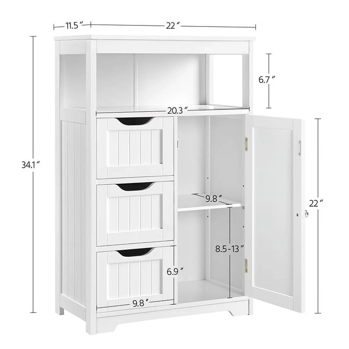 White Wooden Floor Cabinet Z866