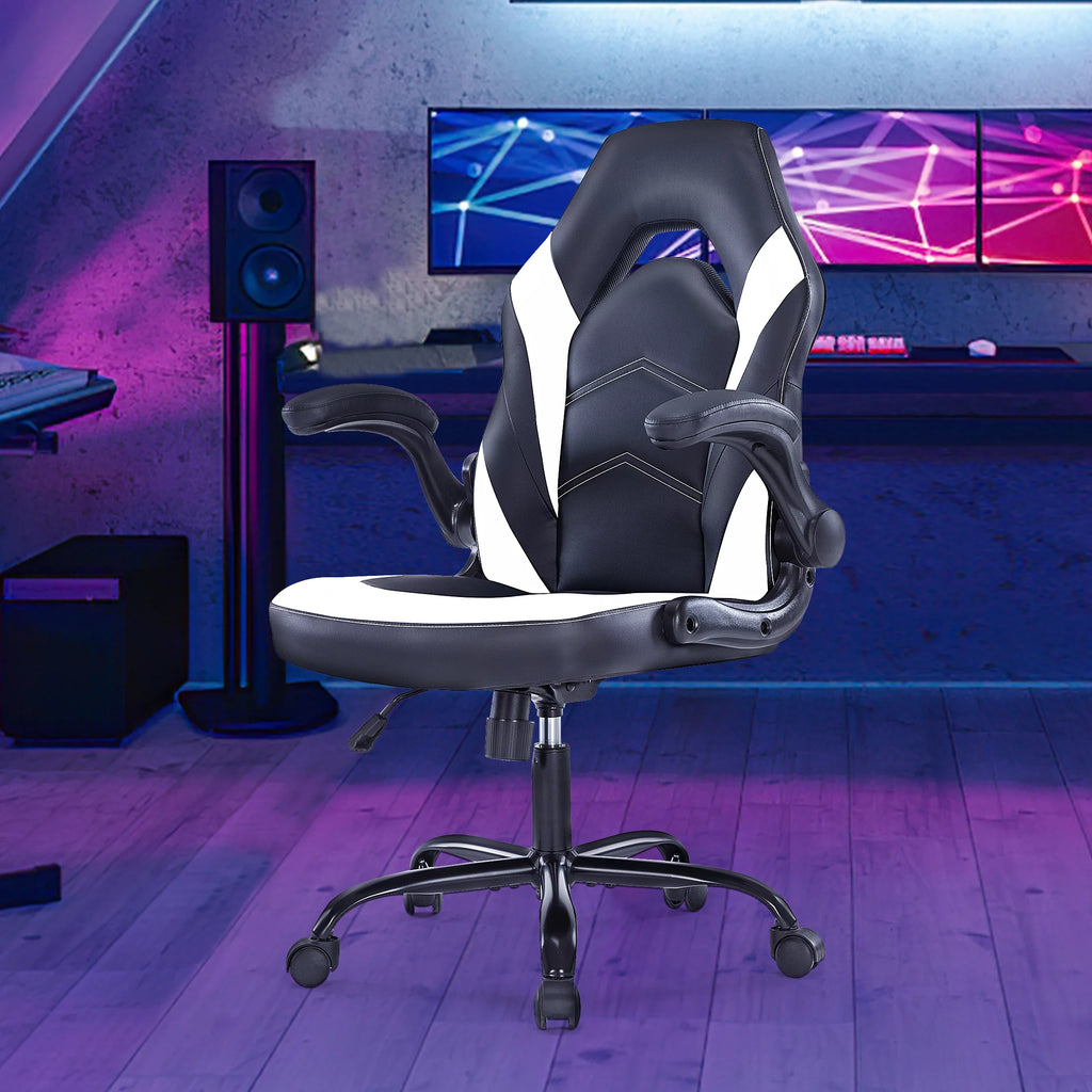 Black and White Ergonomic Office Chair with Lumbar Support F9997
