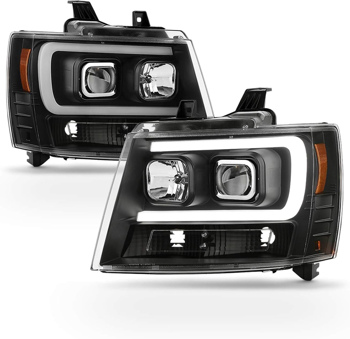 Smoked Lens LED DRL Projector Head Lights Pair H34698