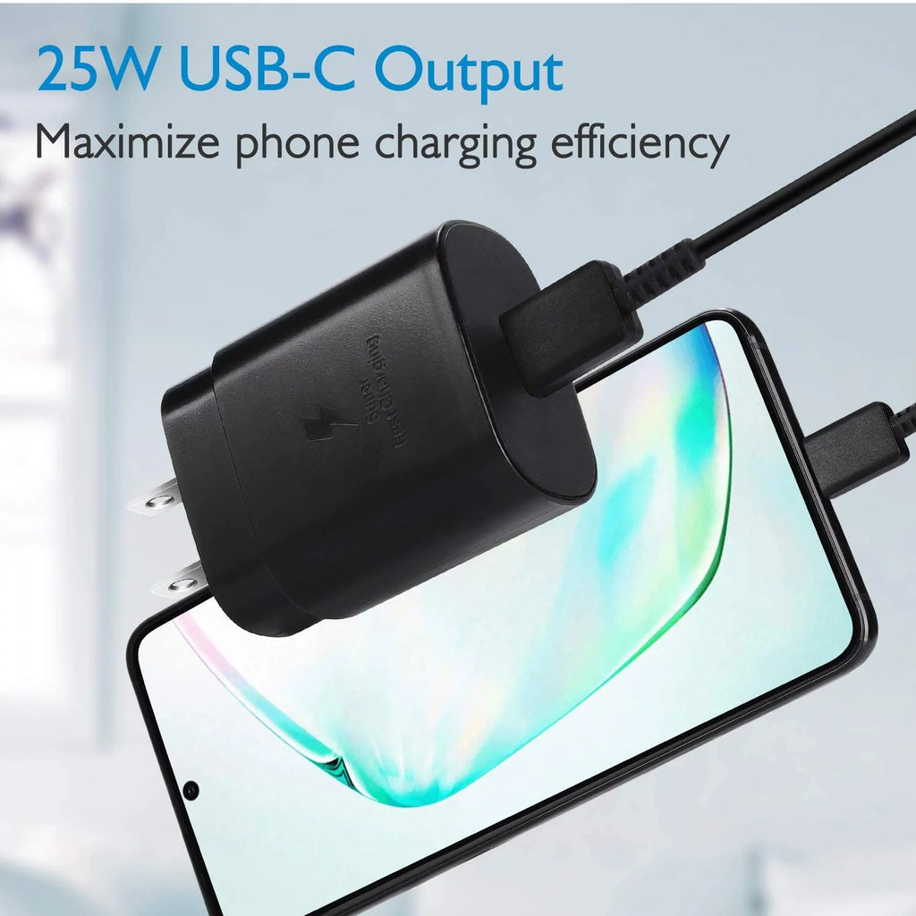 25W Type C UL Certified Charger with 4FT USB C Cable and USB Type C Headphones U726738