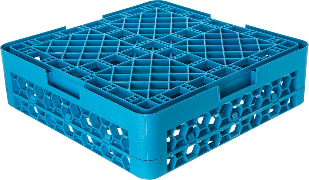 20 Compartment Glass Rack with 1 Extender, Blue (Pack of 4) U868