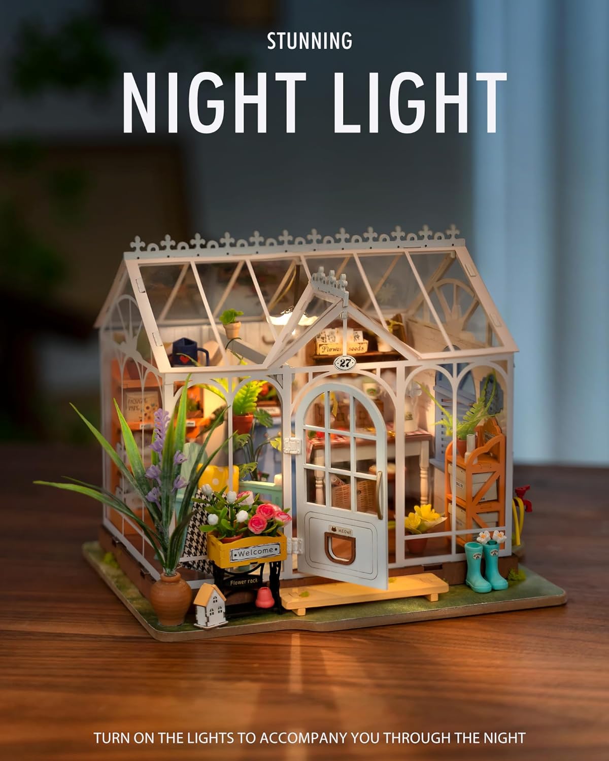 9.6" DIY Miniature Dollhouse Kit with LED J71936