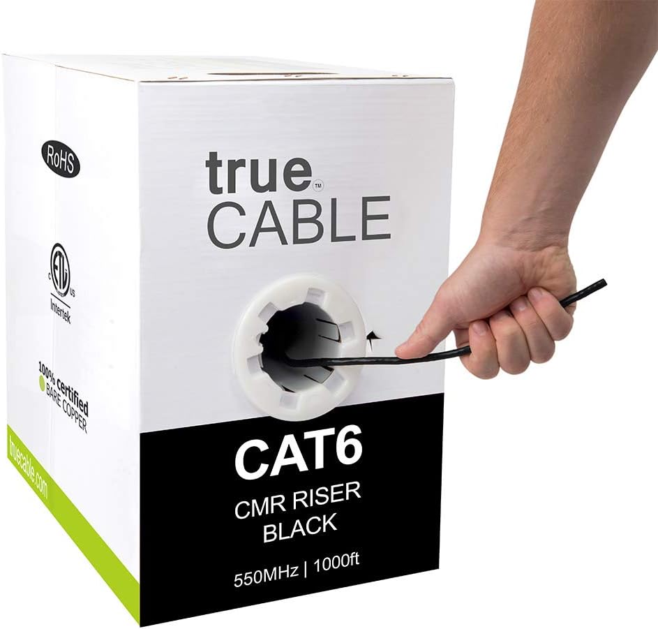 Cat6 Riser 1000ft Green 23AWG Bare Copper UTP Bulk Ethernet Cable B9251