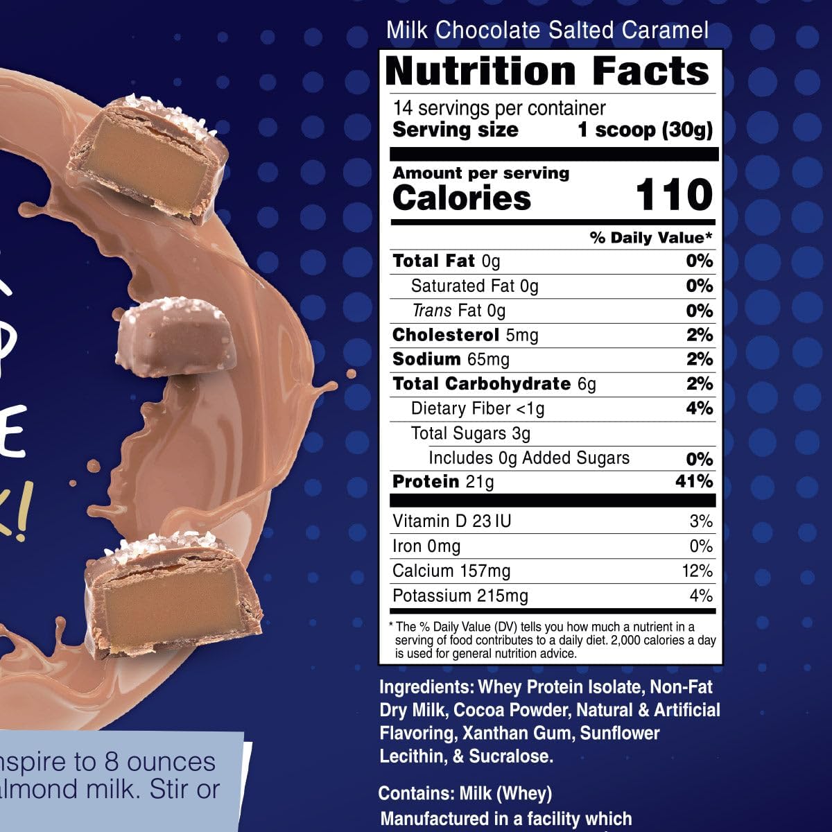 Milk Chocolate Salted Caramel Whey Protein Isolate Powder P148