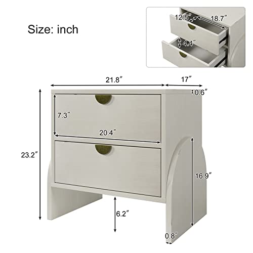 Antique White Rubber Wood Double Dresser R18915