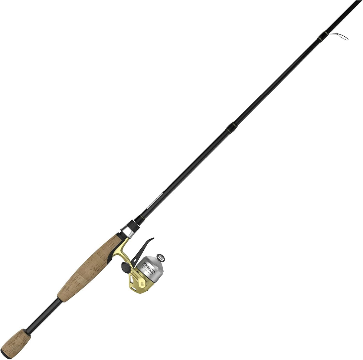 Fiberglass Spincast Reel and 2-Piece Fishing Rod Combo with Cork Handle T53561