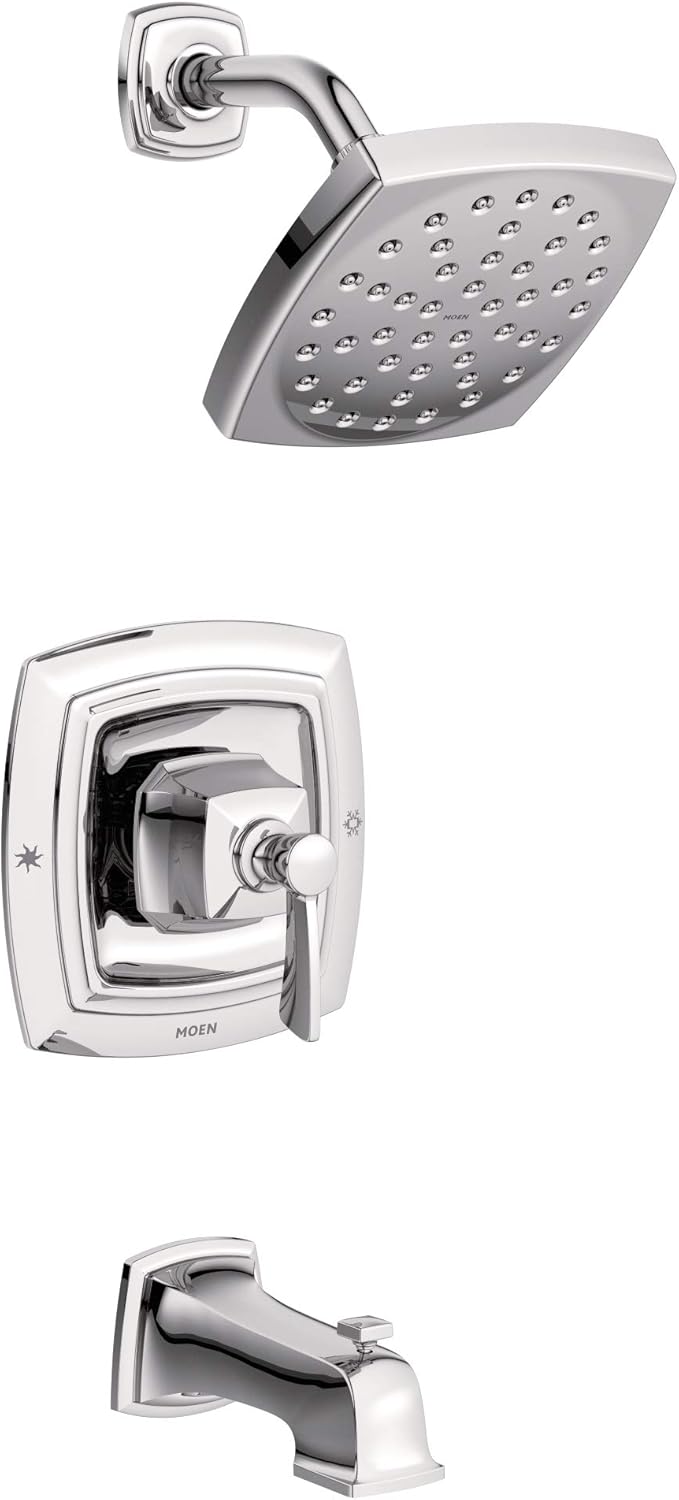 Spot Resist Brushed Nickel Tub and Shower with Valve P420