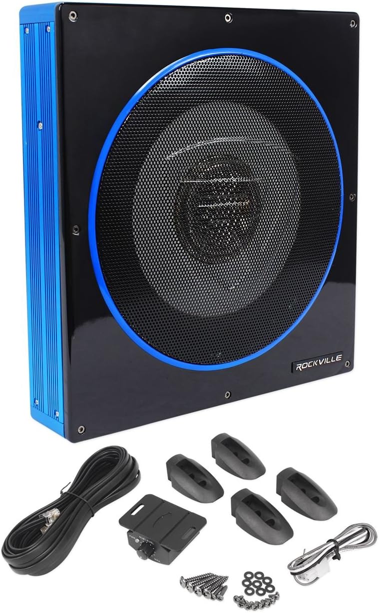 10 800 Watt Slim Low Profile Powered Car Subwoofer G364