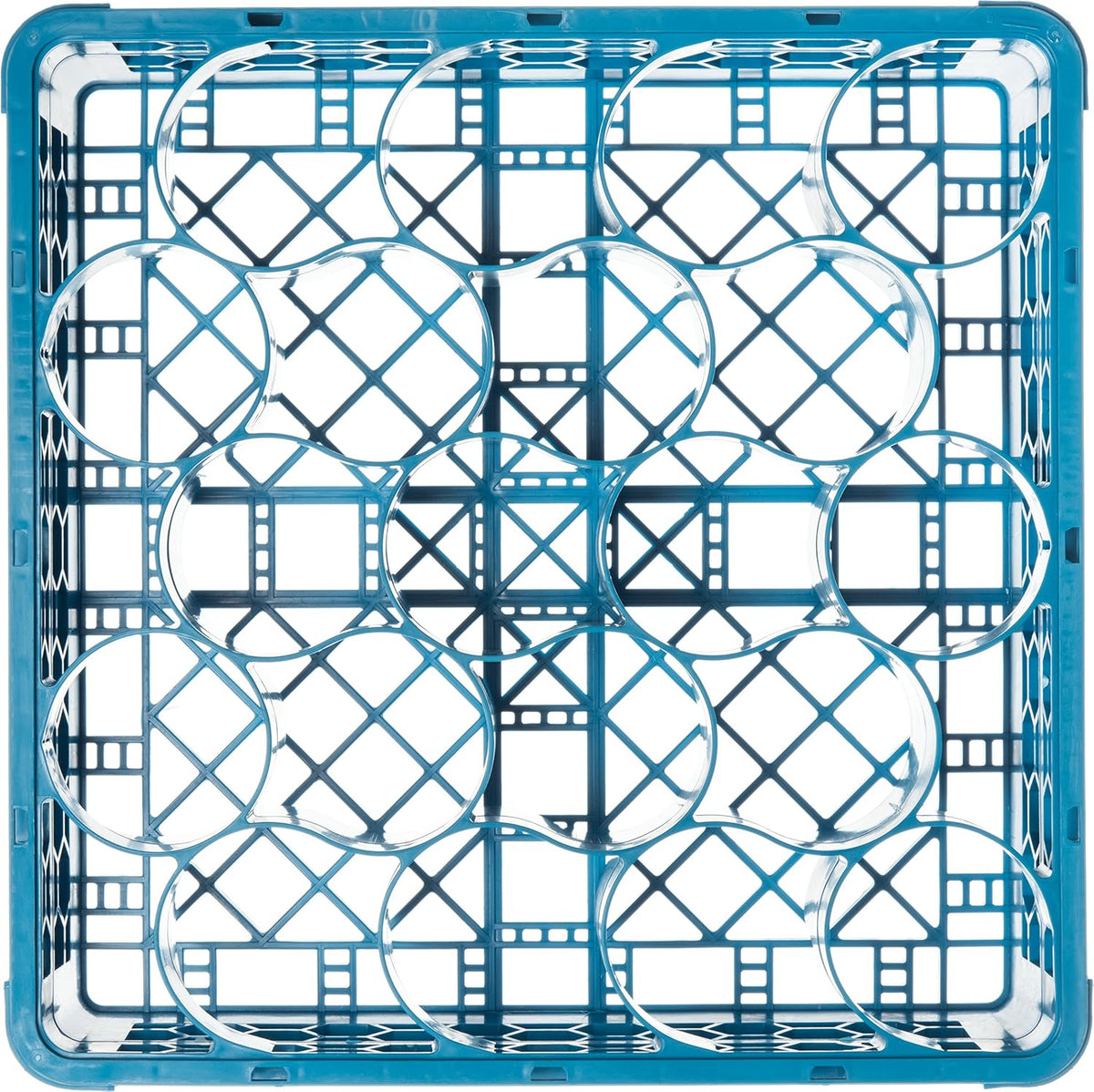 20 Compartment Glass Rack with 1 Extender, Blue (Pack of 4) U868