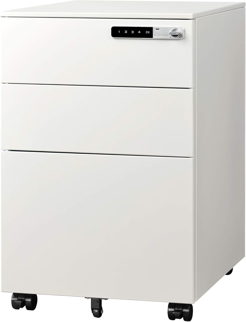 3 Drawer Black Steel Mobile File Cabinet F435