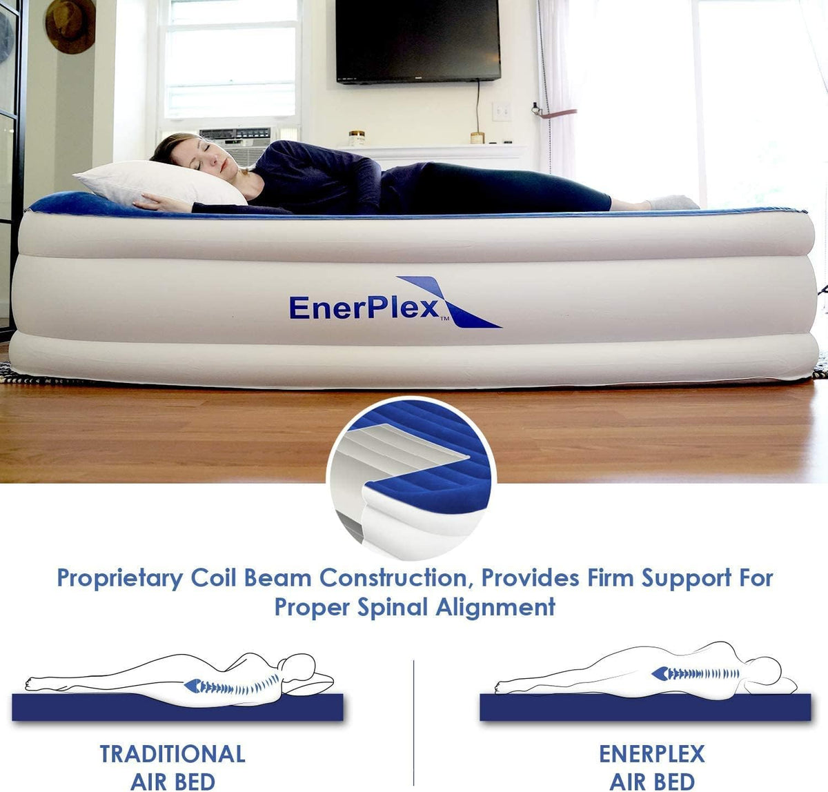 Twin Air Mattress with Built-in Dual Pump T24151