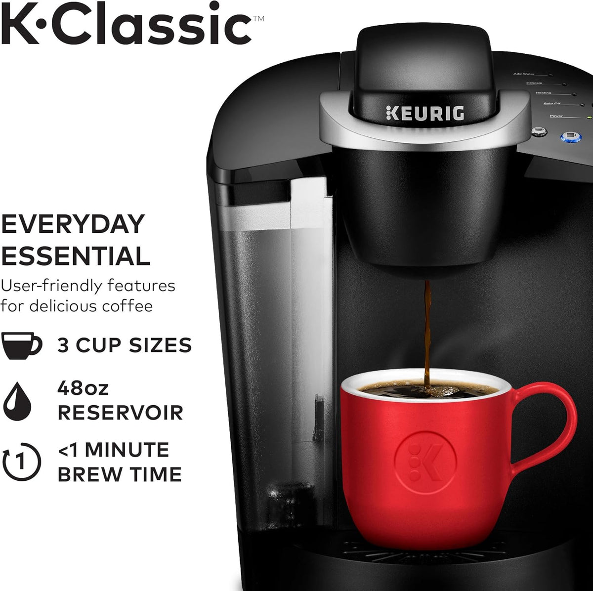 Single Serve Programmable Coffee Maker, 6 to 10 oz. Brew Sizes, Black & Standalone Frother, Hot and Cold Frothing, 6 Oz, Black L964913