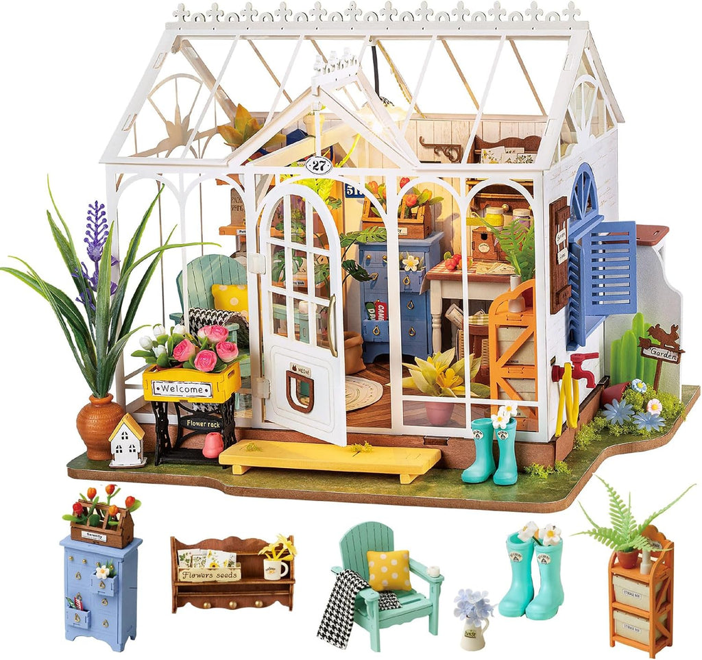 9.6" DIY Miniature Dollhouse Kit with LED J71936