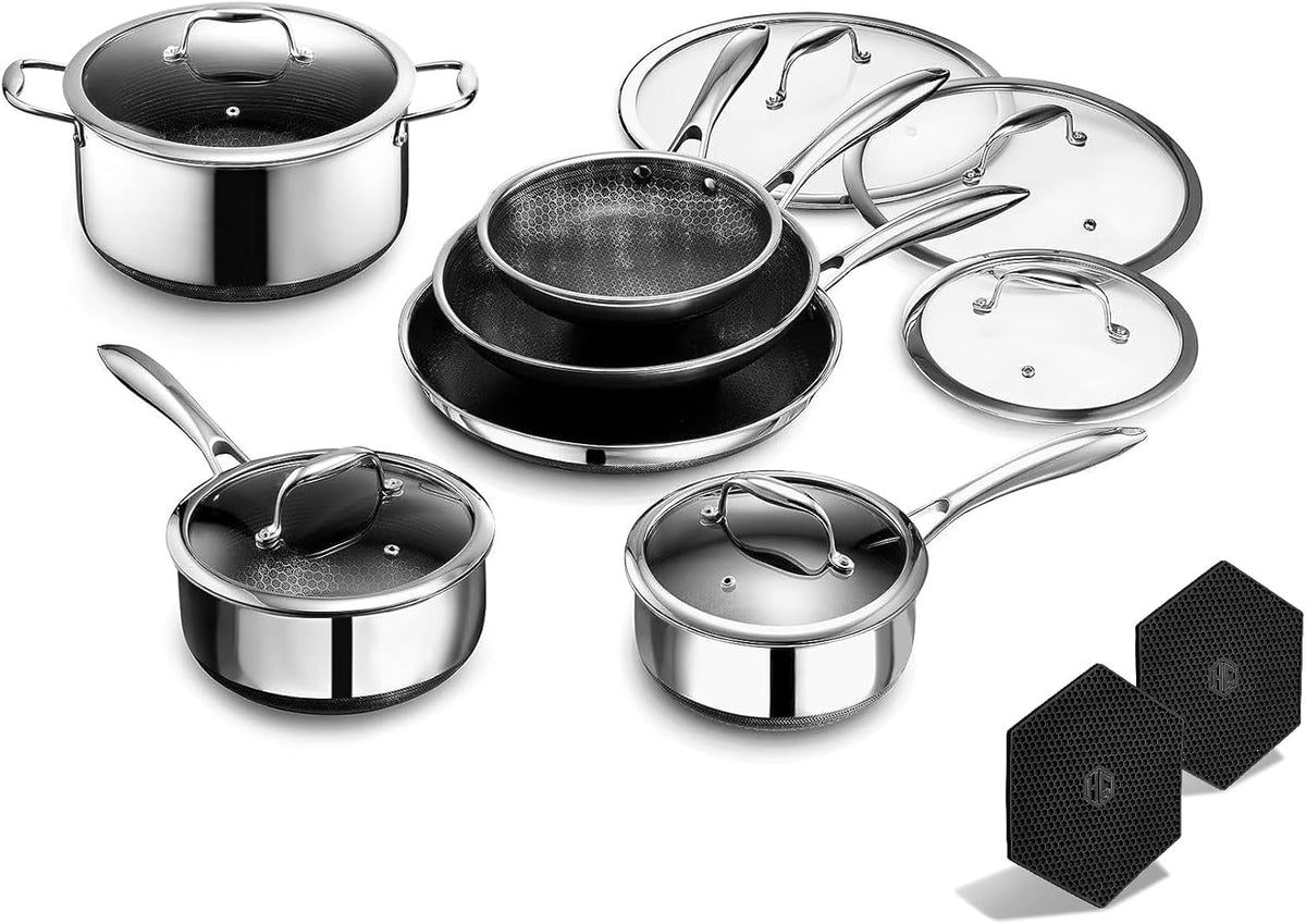 12 Piece Hybrid Stainless Steel Cookware Set V9324