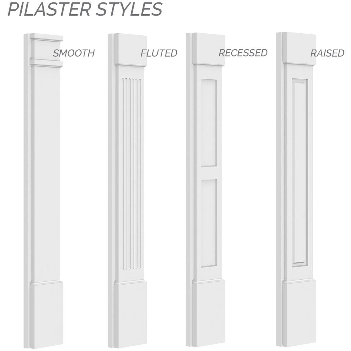 Plain PVC Pilaster with Standard Capital & Base (Pair) B278