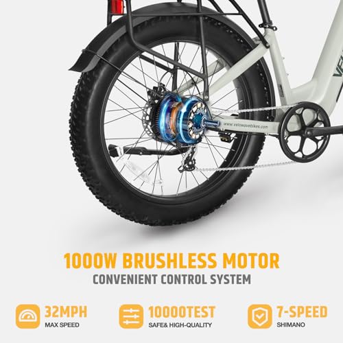 26" Fat Tire Electric Bike with 750W Brushless Motor 48V 15AH Removable Battery R5922