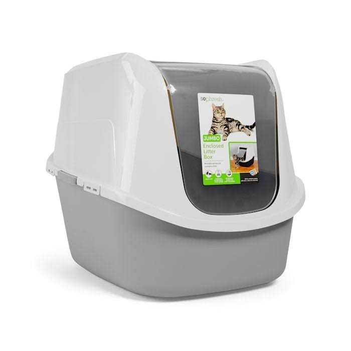 Jumbo Enclosed Grey Cat Box D736