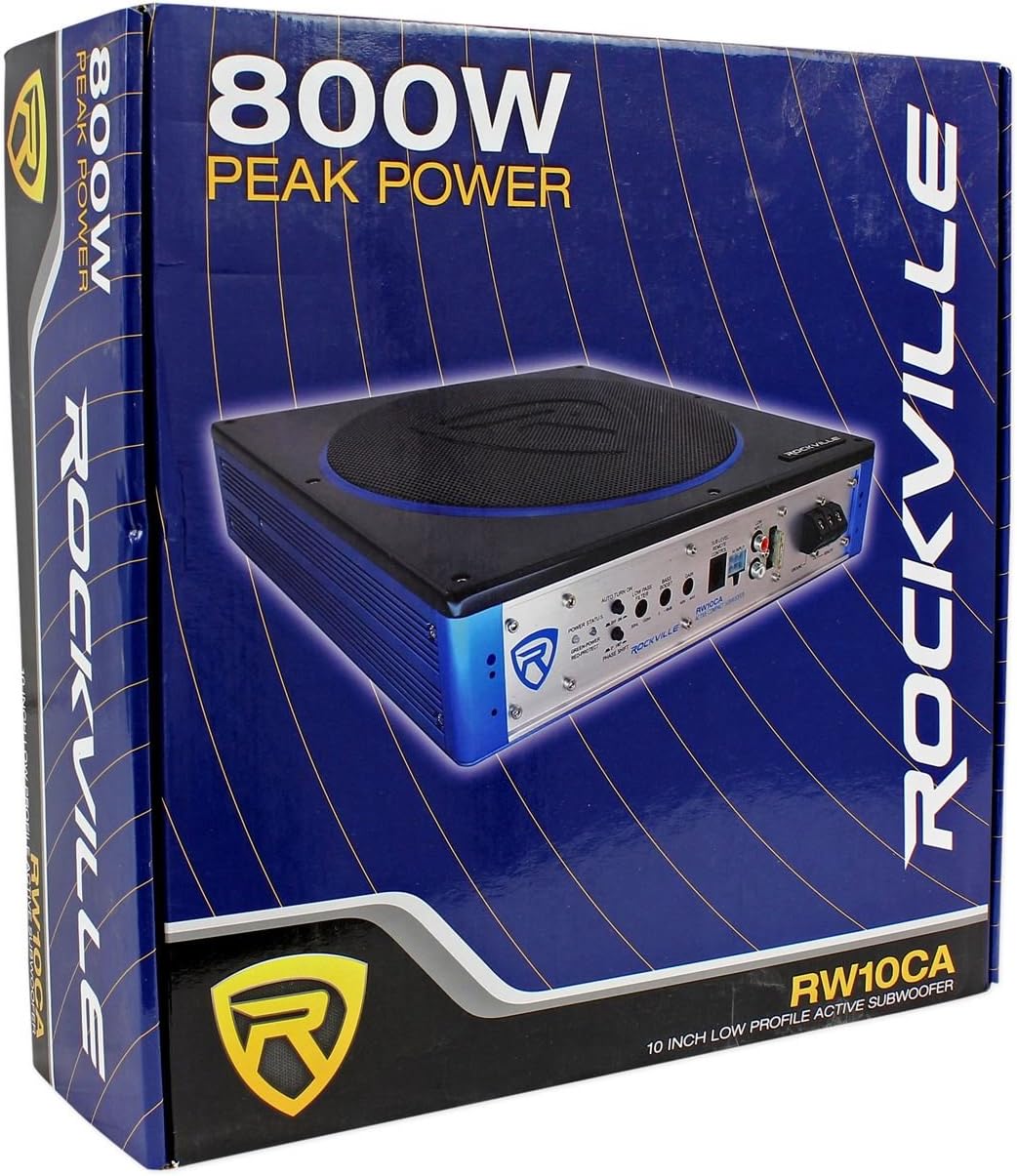 10 800 Watt Slim Low Profile Powered Car Subwoofer G364