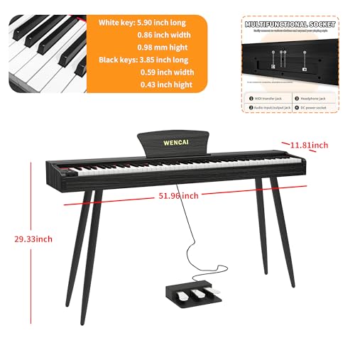 Black 88 Key Fully Weighted Hammer Action Digital Piano G198