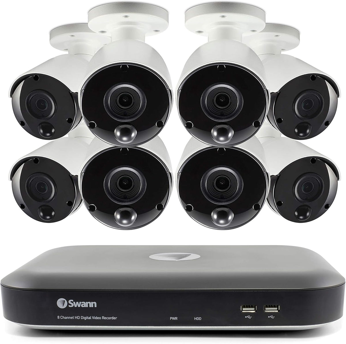 8 Channel 8 Bullet Cams 4K Ultra HD DVR Indoor/Outdoor Wired Surveillance CCTV X28568
