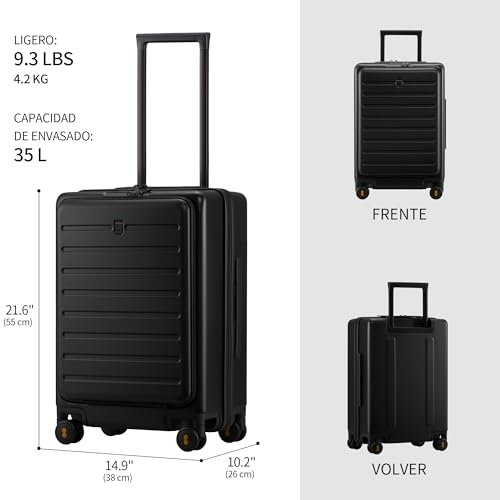 20 Inch Lightweight Hard Shell Carry On Luggage with Wheels - Black A49558
