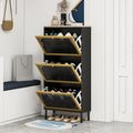 Natural Rattan Shoe Cabinet with 3 Flip Drawers G779417