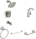 Spot Resist Brushed Nickel Tub and Shower with Valve P420
