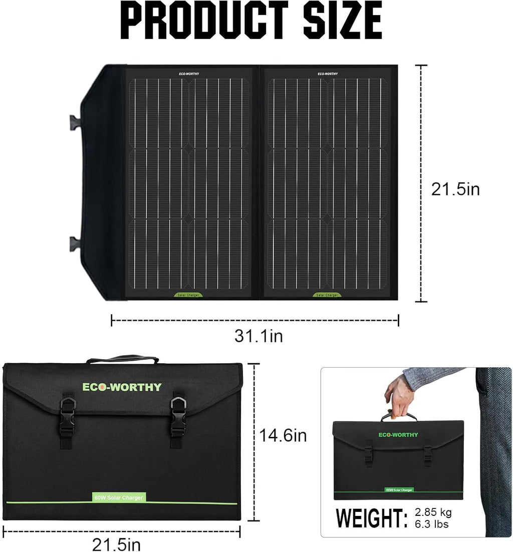 60W Solar Panel Kit with 20AH 12V Lithium Battery C2121