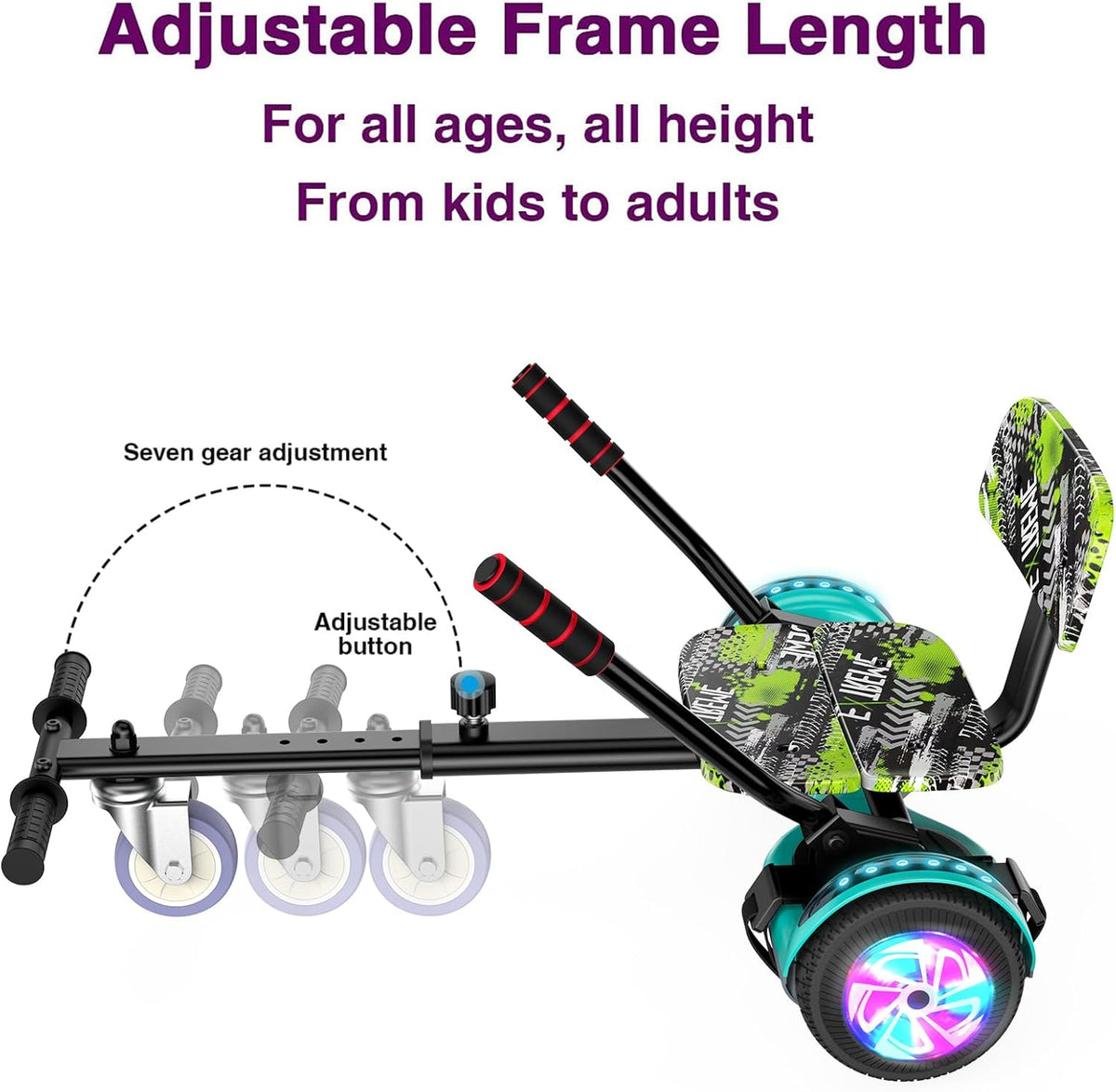 6.5 Inch Self Balancing Hoverboard with Bluetooth and LED Lights G2756