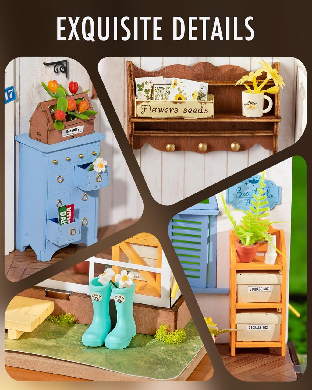 9.6" DIY Miniature Dollhouse Kit with LED J71936
