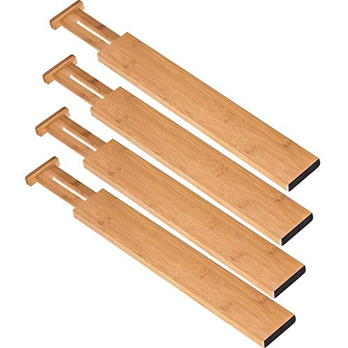 Bamboo Drawer Dividers Set of 4 Adjustable 13"-17" Y8653