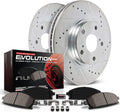 Front Carbon Fiber Brake Pads with Drilled & Slotted Brake Rotors Kit K7122