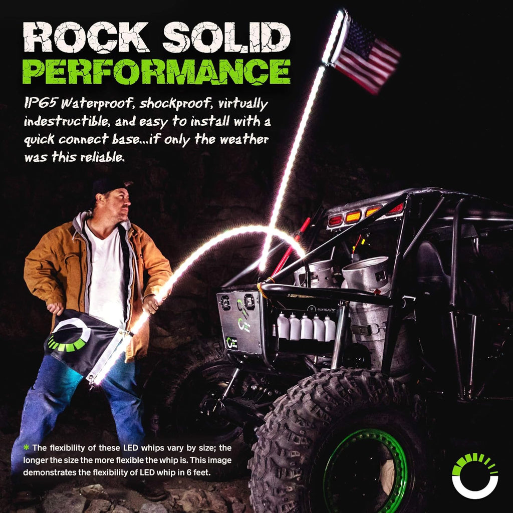 6ft Spiral LED Whip Light with RF Remote I5608