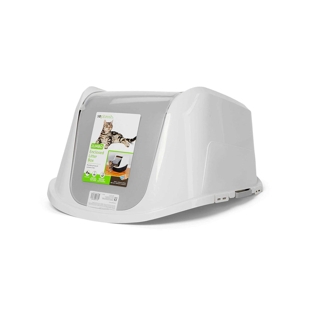 Jumbo Enclosed Grey Cat Box D736