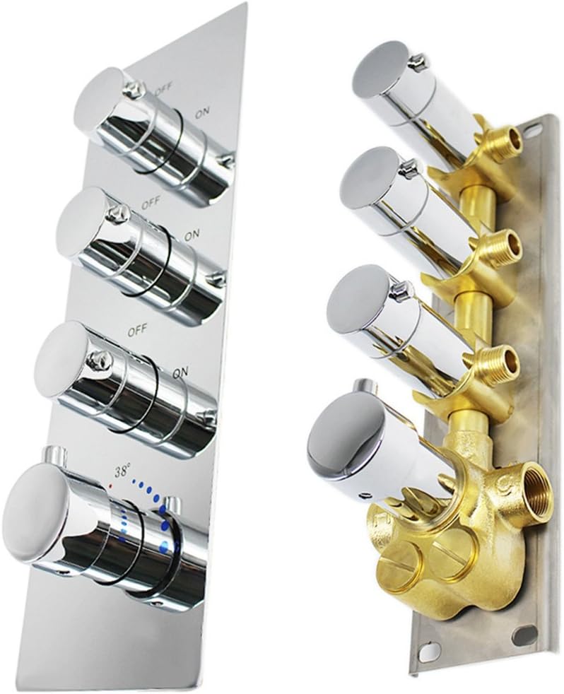3-way Brass Thermostatic Shower Valve F28622