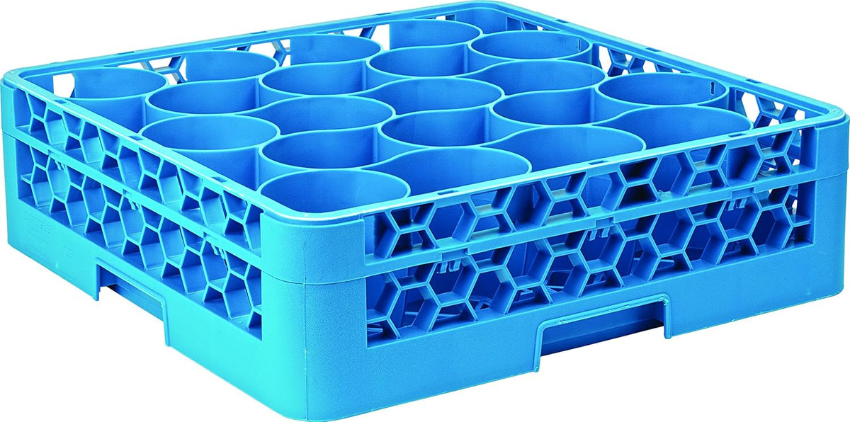 20 Compartment Glass Rack with 1 Extender, Blue (Pack of 4) U868
