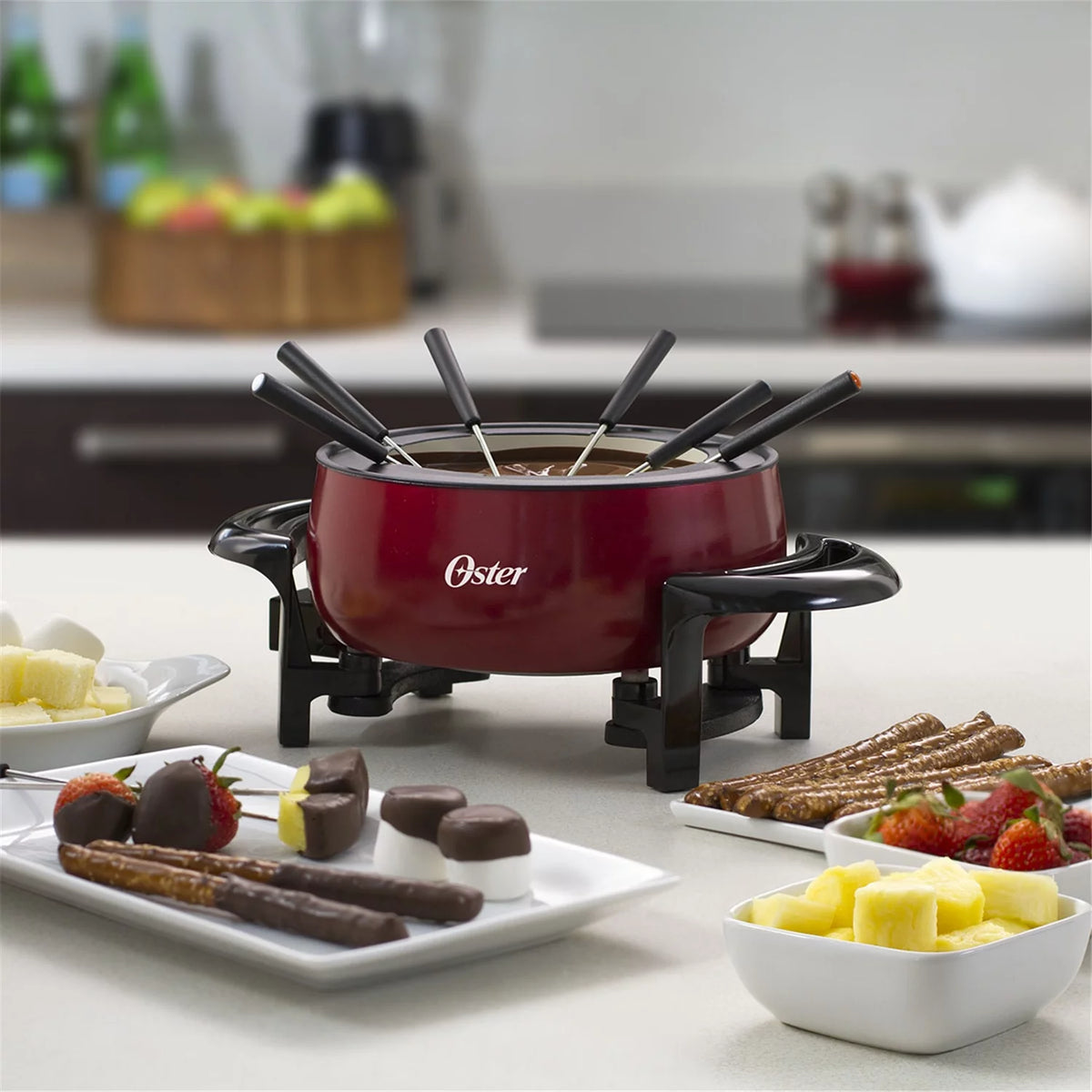 Red 2.8 Liter Non-Stick Electric Fondue Set F38723