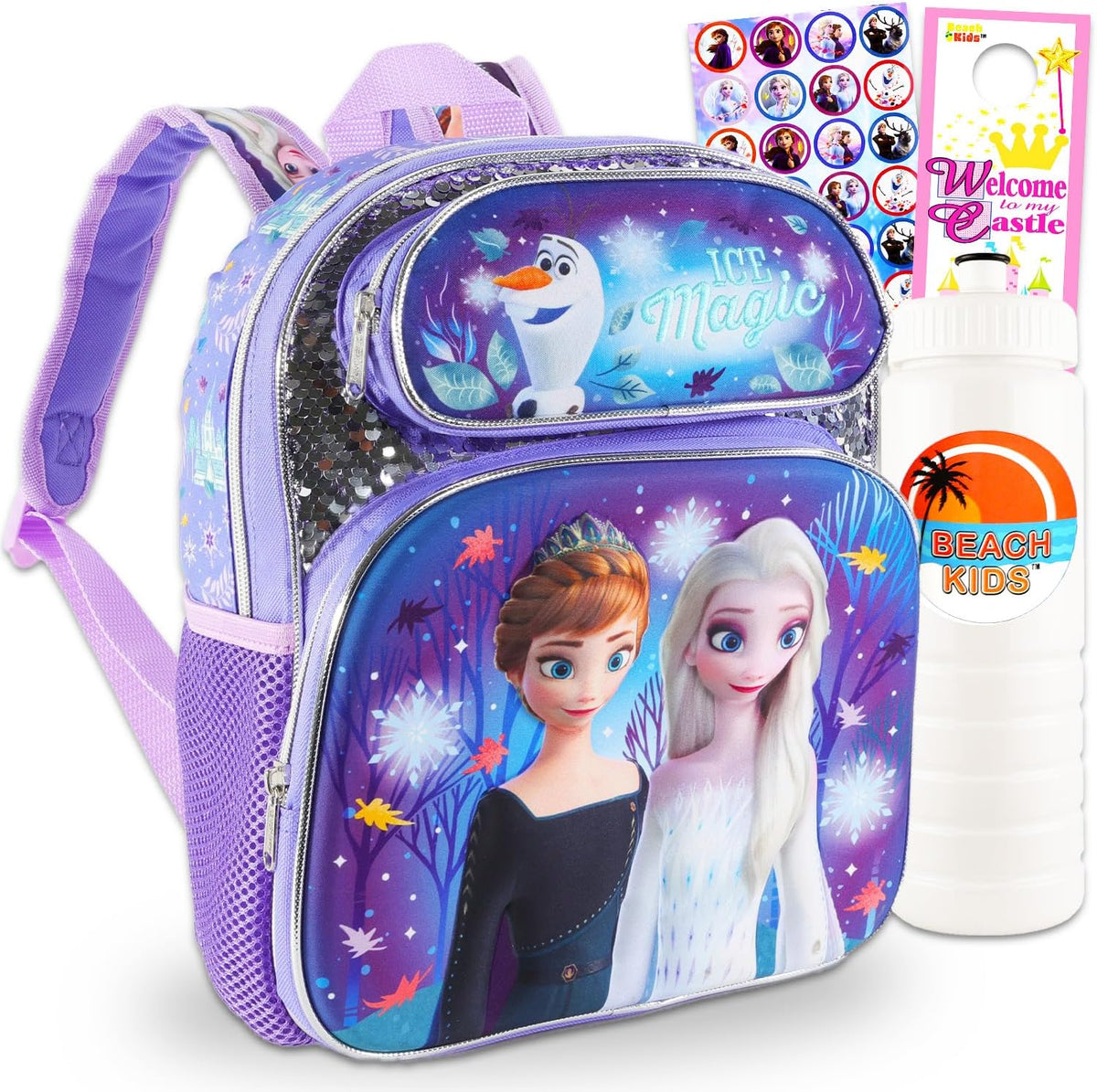 Mini Backpack Bundle with Water Bottle, Stickers, Door Hanger S272