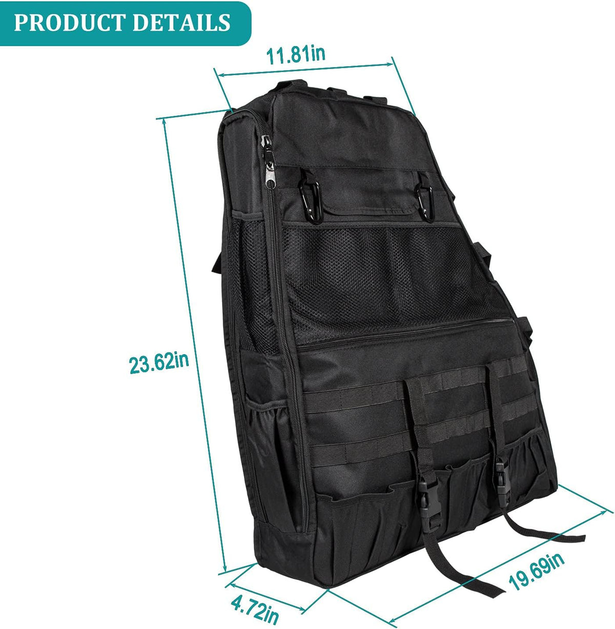 Jeep Wrangler Roll Bar Storage Bag with Multi-Pockets & Cargo Bag Tool Kits L4449