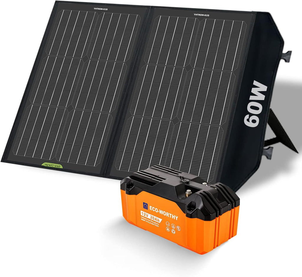 60W Solar Panel Kit with 20AH 12V Lithium Battery C2121