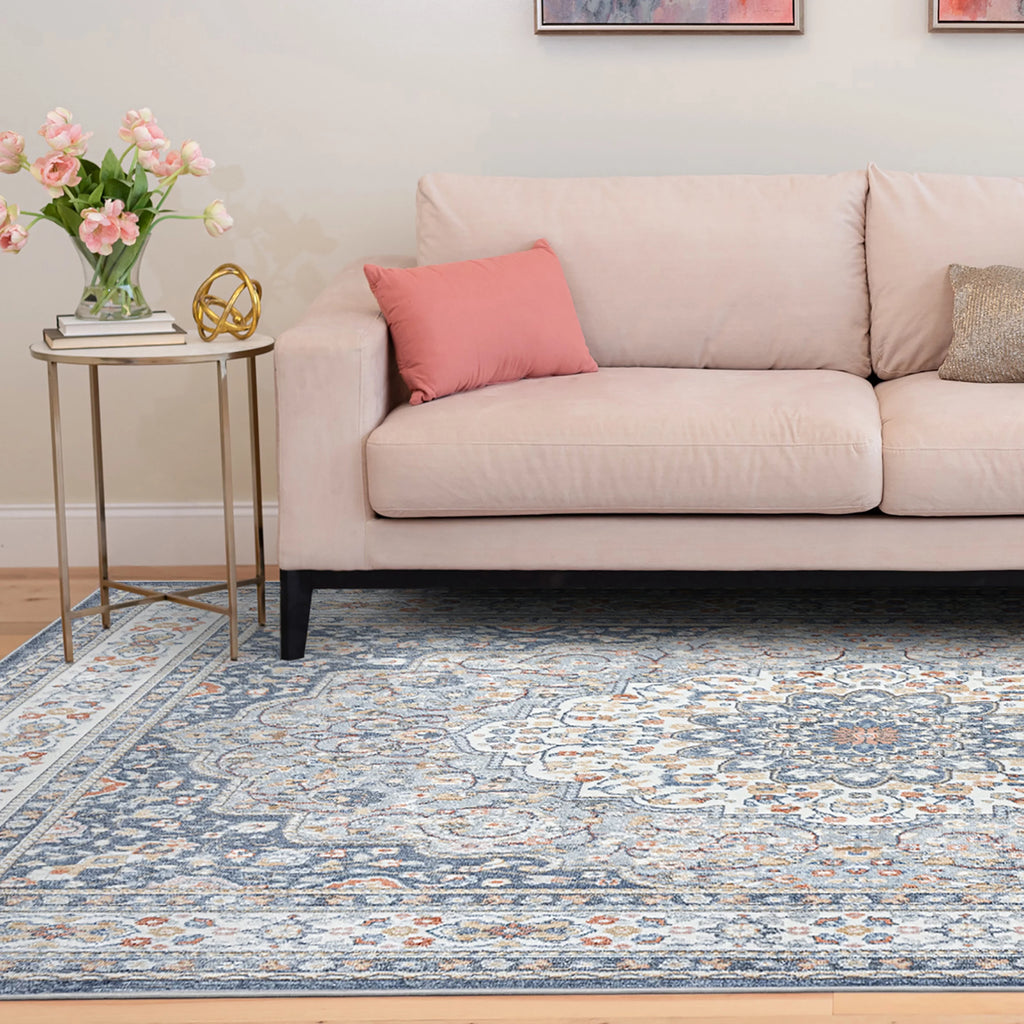5x8 Area Rug Navy Gray V150489